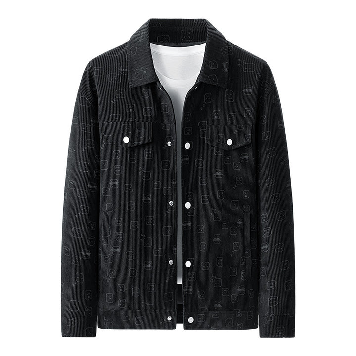 Men's Casual Cord Jacket with Unique Pattern Mune Fashion