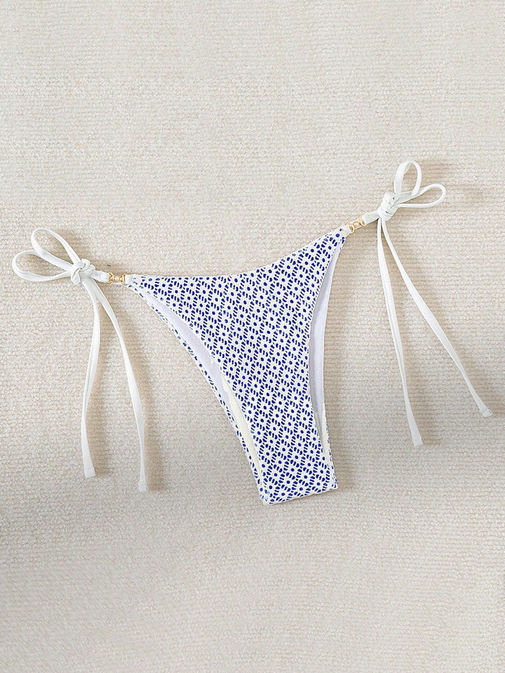 Women's bikini bottom with side ties and floral pattern Mune Fashion