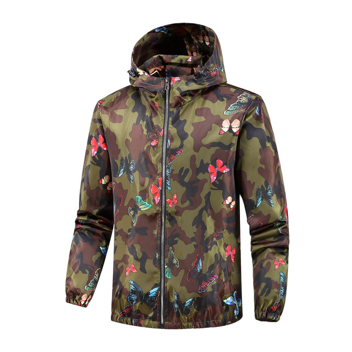 Women's Light Hooded Jacket with Floral Pattern Mune Fashion