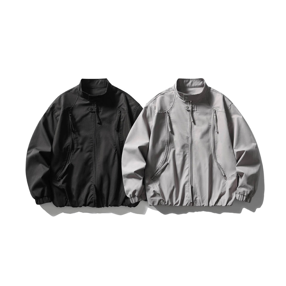 Men's Lightweight Utility Bomber Jacket with Stand-Up Collar Mune Fashion