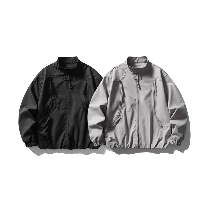 Men's Lightweight Utility Bomber Jacket with Stand-Up Collar Mune Fashion