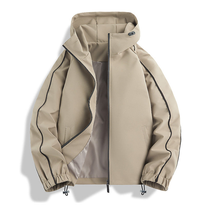 Unisex Lightweight two-tone wind and rain jacket with hood, drawstring and zip pockets Mune Fashion