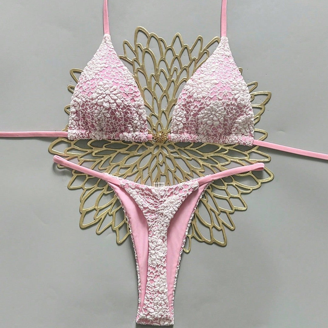 Women's triangle bikini with textured crochet look Mune Fashion