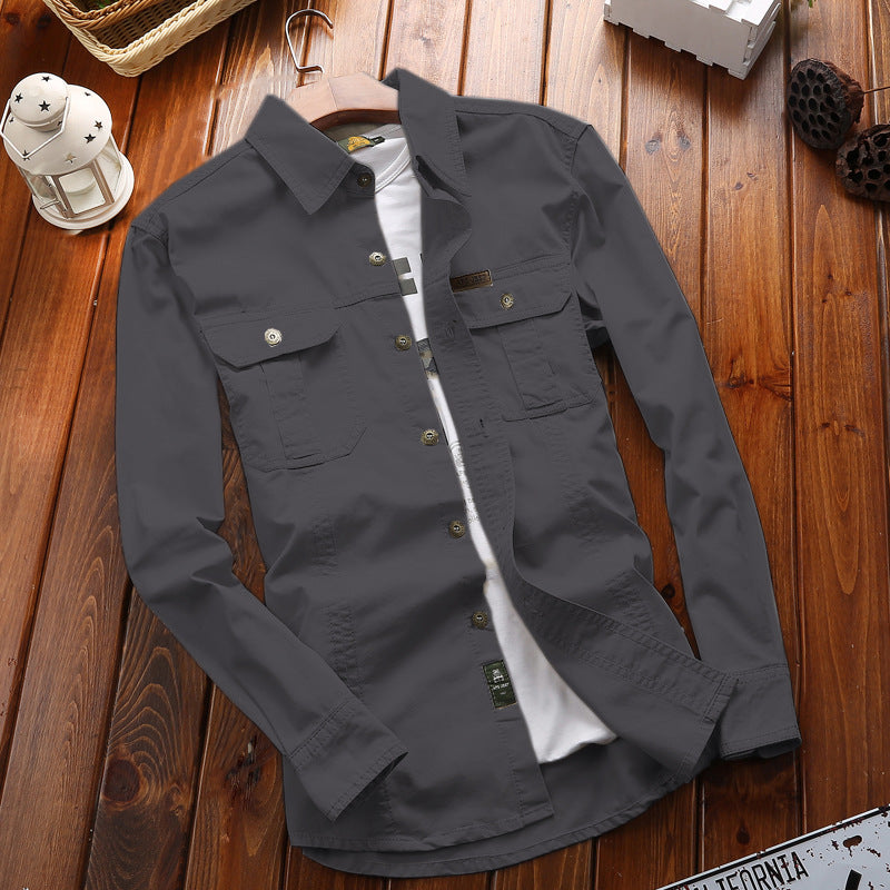 Men's versatile canvas overshirt with flap chest pockets, reinforced seams, and regular fit Mune Fashion