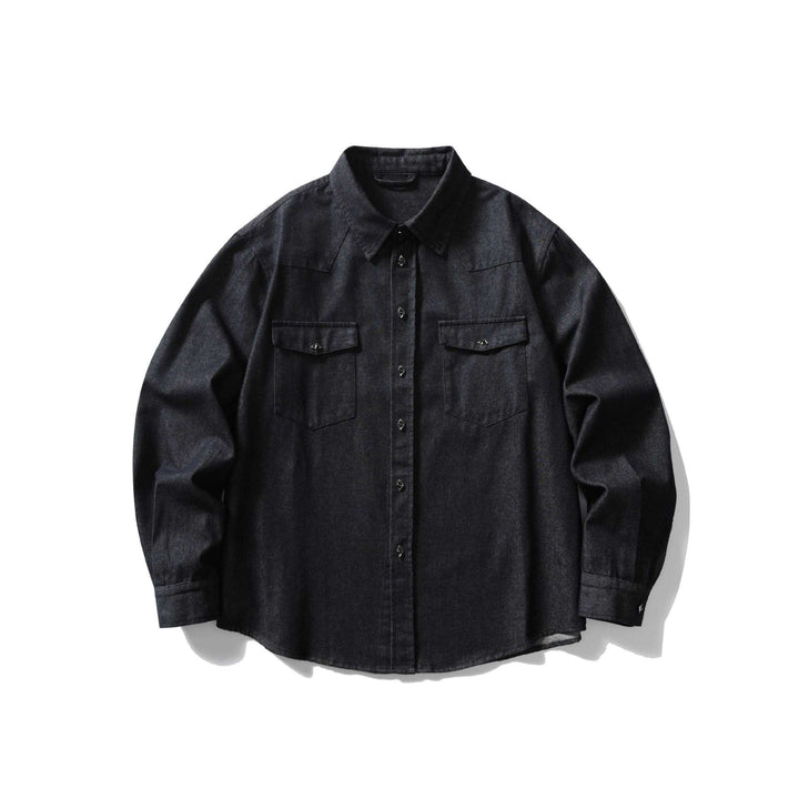 Men's Overshirt-Jeans Shirt made of durable denim with western pockets Mune Fashion