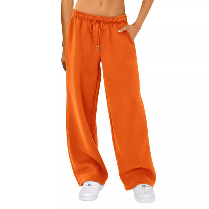 Women's wide lounge pants with high comfort waistband, elastic drawstring and side slant pockets Mune Fashion