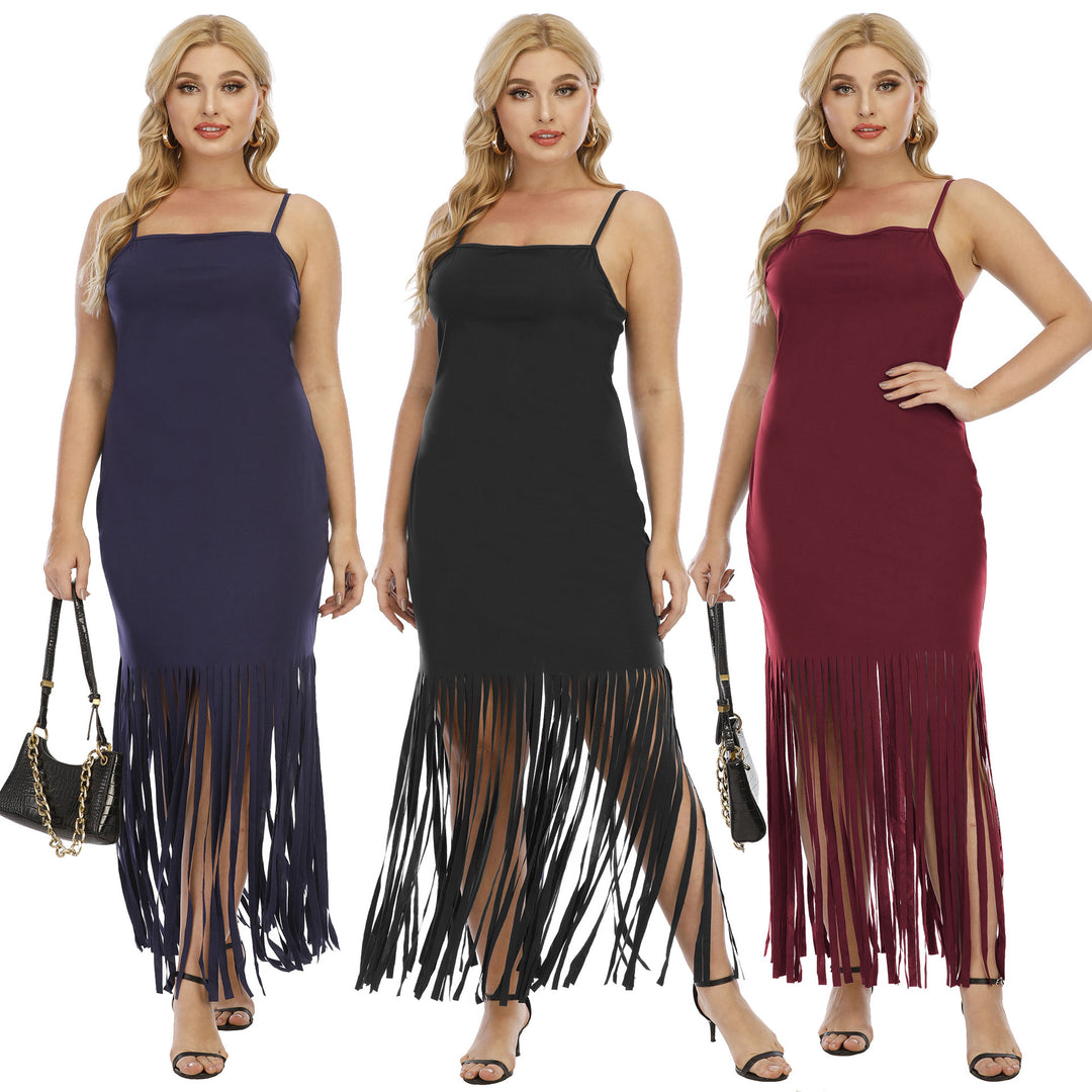 Women's maxi dress with fringed design Mune Fashion
