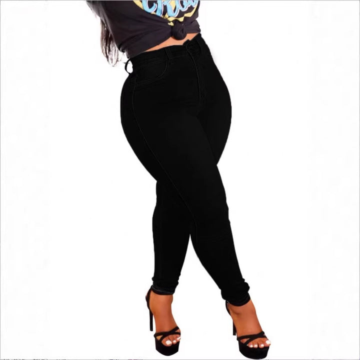 Ladies high-rise shaping skinny jeans with slimming waistband Mune Fashion