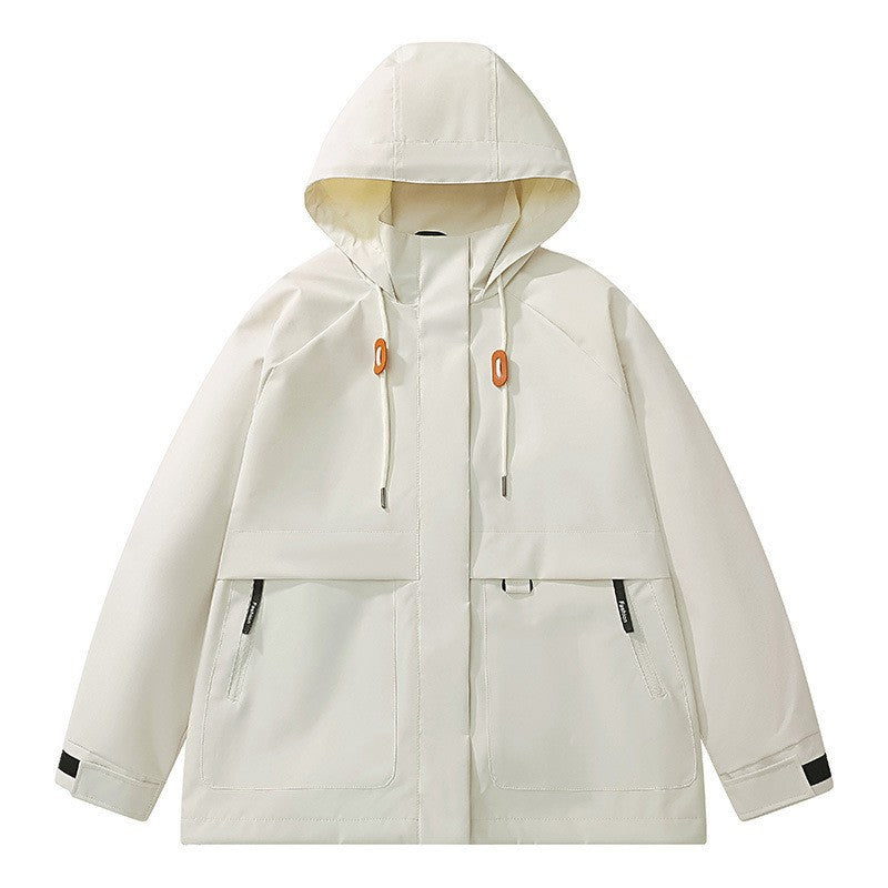 Unisex lightweight wind and water-resistant hooded jacket in minimalist utility style Mune Fashion