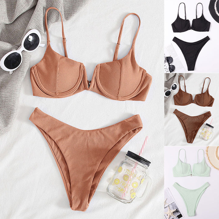 Women Push-Up Bikini with structured texture Mune Fashion