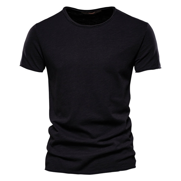 Men's lightweight cotton shirt with round neckline and slim fit Mune Fashion