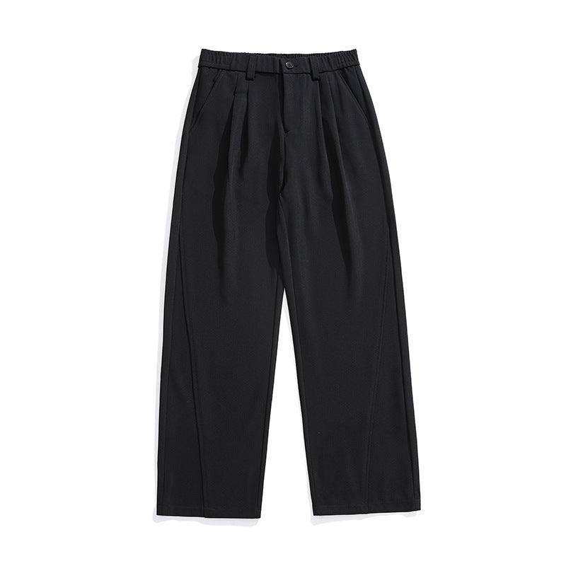 Damen Weiche Bundfalten-Hose mit elastischem Komfortbund und weitem Bein Mune Fashion
