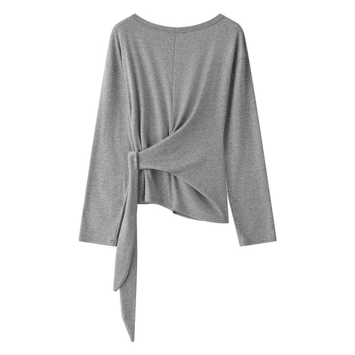 Women High-Waisted Flowing Tailoring Palazzo Pants with Draped Front Panel Mune Fashion