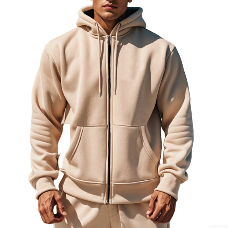 Men's hooded sweatshirt jacket with full zip, kangaroo pocket and adjustable hood Mune Fashion