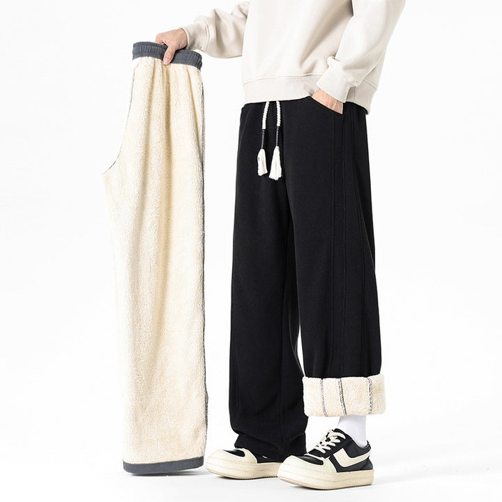 Men's Comfortable Fleece Pants with Removable Leg Sections