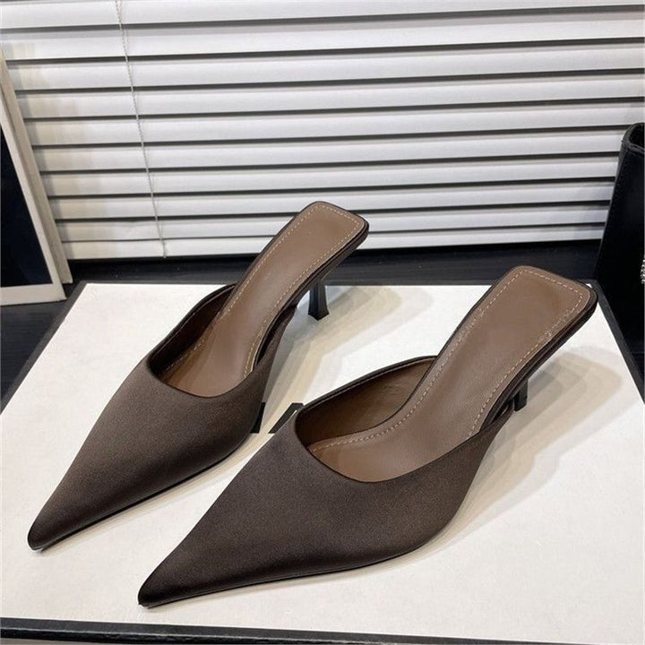 Women's pointed-toe mule with low kitten heel and backless design Mune Fashion