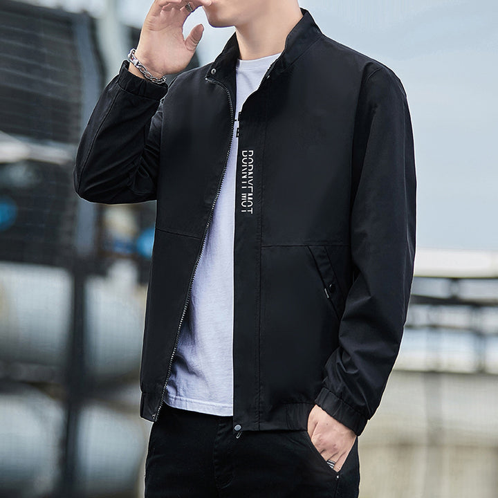 Men's Lightweight Urban Tech Blouson with Nanocoating, Stand Collar and Concealed Zipper Pockets Mune Fashion