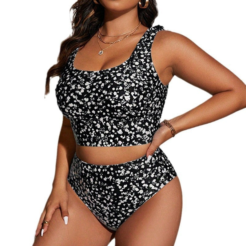 Women's High-Waisted Bikini Set with Floral Pattern Mune Fashion