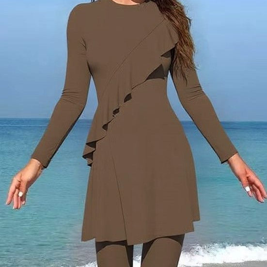 Ladies sporty swimsuit with wrap skirt Mune Fashion