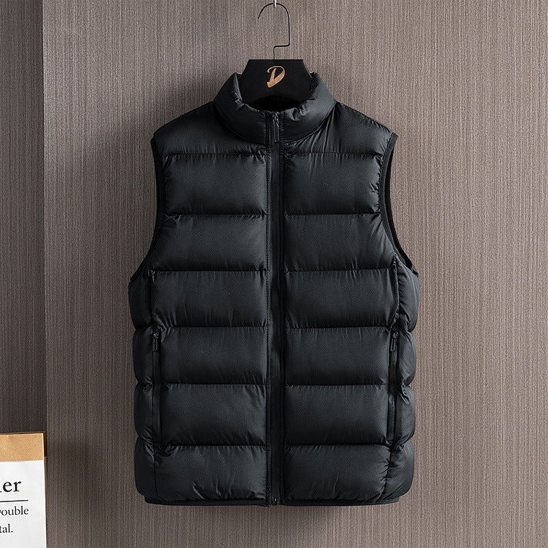 Men's Lightweight Down-Alternative Quilted Vest with Windproof Outer Shell, Stand Collar and Water-Repellent Zippers Mune Fashion