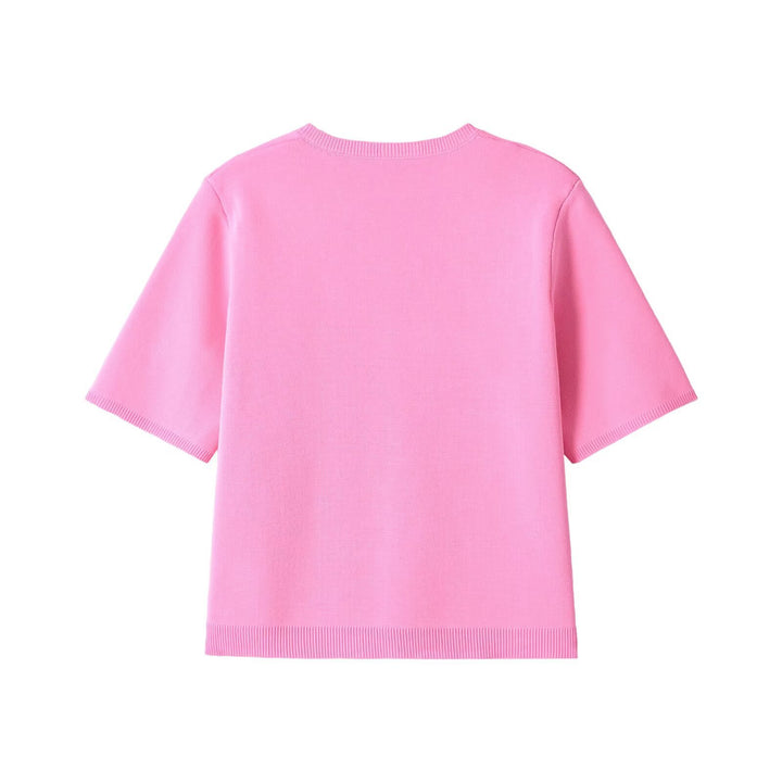Women's fine knit cardigan with short sleeves and decorative button placket Mune Fashion
