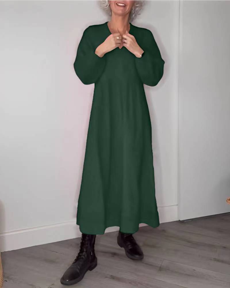 Women's ankle-length jersey dress with empire seam and balloon sleeves Mune Fashion
