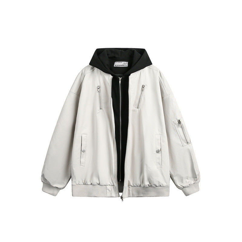 Unisex Boxy Bomber Jacket with integrated hood layer and multifunctional pockets Mune Fashion