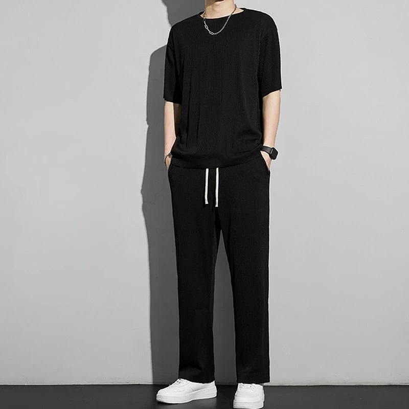Men's Comfortable Casual Pants with Trendy Stripe Structure Mune Fashion