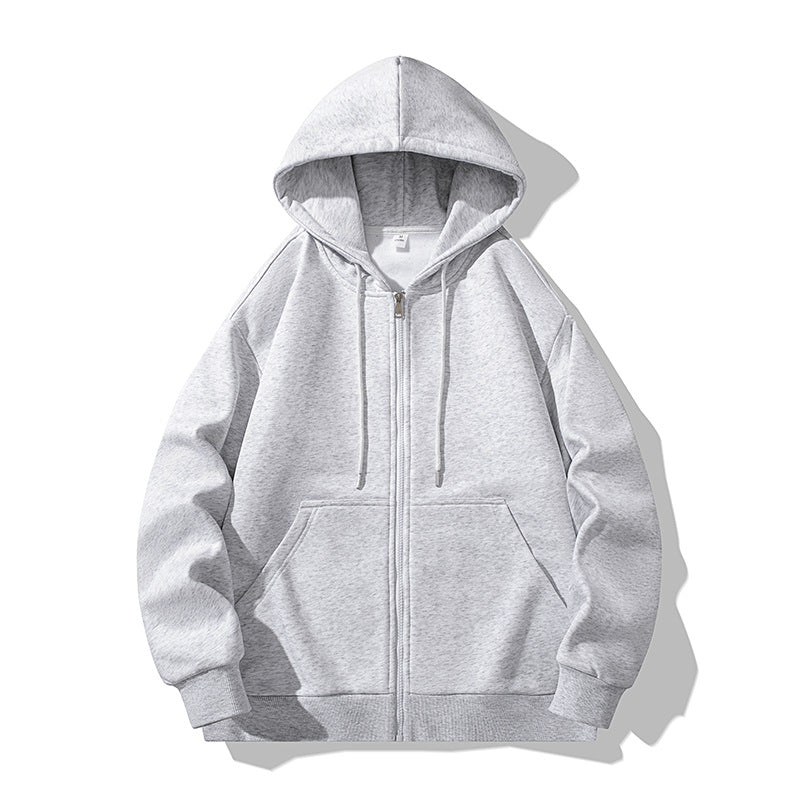 Unisex Oversize Hoodie Fleece Jacket with Boxy Cut and Metal Zipper Drune