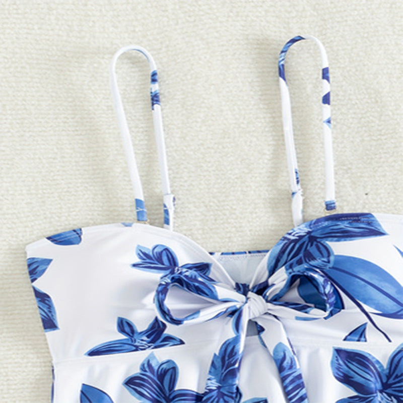 Women's Tankini Set with Floral Design and Adjustable Straps Mune Fashion