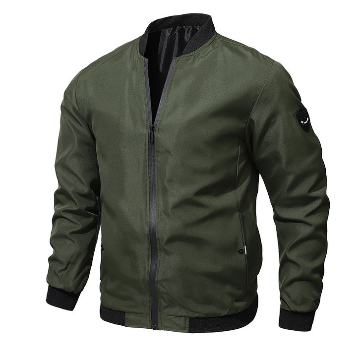 Men's lightweight water-repellent bomber jacket with zipper, ribbed hem & concealed pockets Mune Fashion