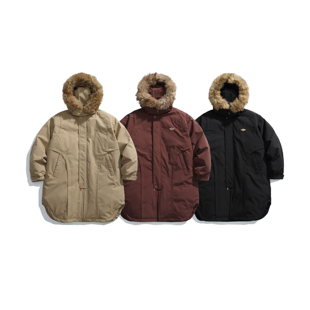 Men's Lined Winter Parka with Detachable Faux Fur Hood Mune Fashion