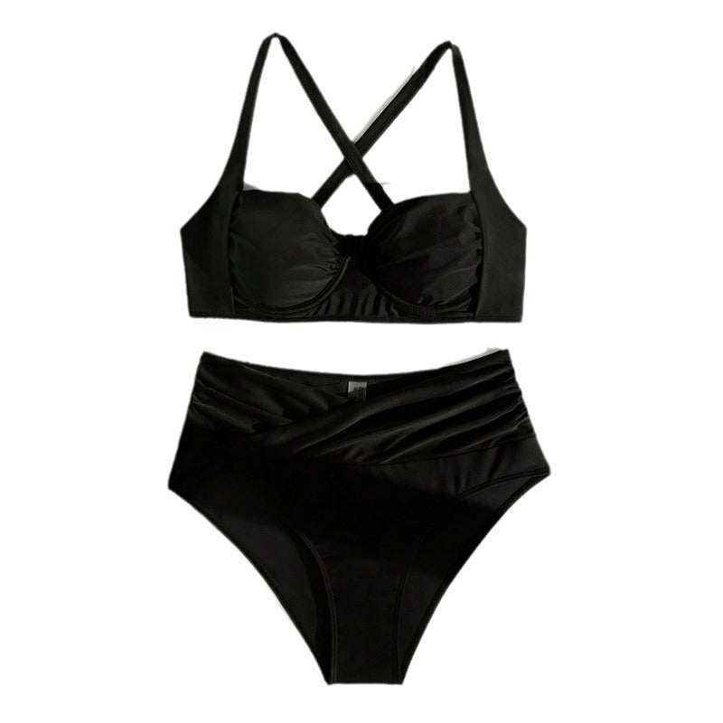 Women's bikini set with elegant bustier top and high-waisted bottom Mune Fashion