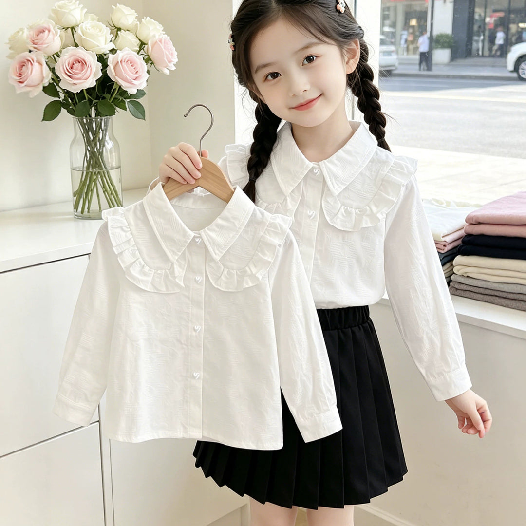 Girls blouse with ruffle details Mune Fashion