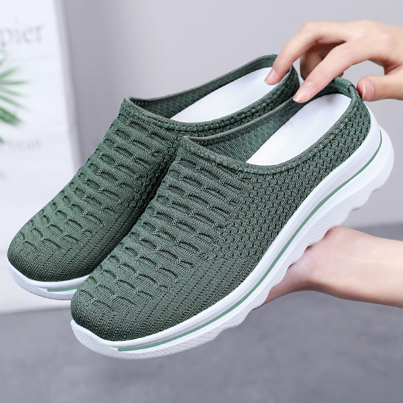 Women's seamless knitted comfort mule with breathable 3D mesh upper and shock-absorbing lightweight profile sole Mune Fashion