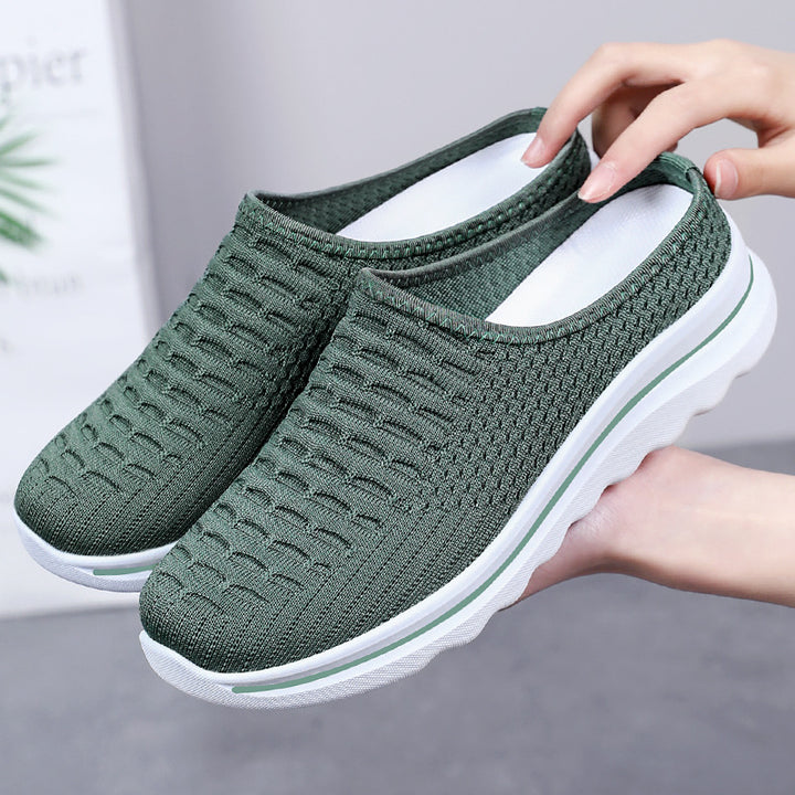 Women's seamless knitted comfort mule with breathable 3D mesh upper and shock-absorbing lightweight profile sole Mune Fashion