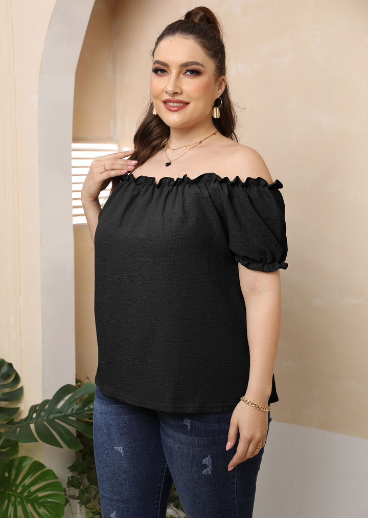 Women Off-Shoulder Top with Ruffle Mune Fashion