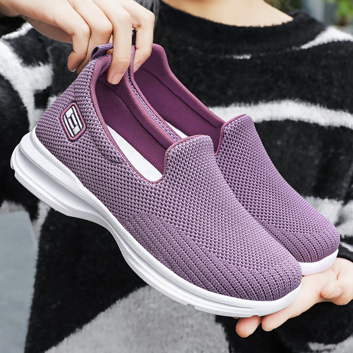 Women's seamless knit slip-on walking sneaker with ergonomic memory insole Mune Fashion