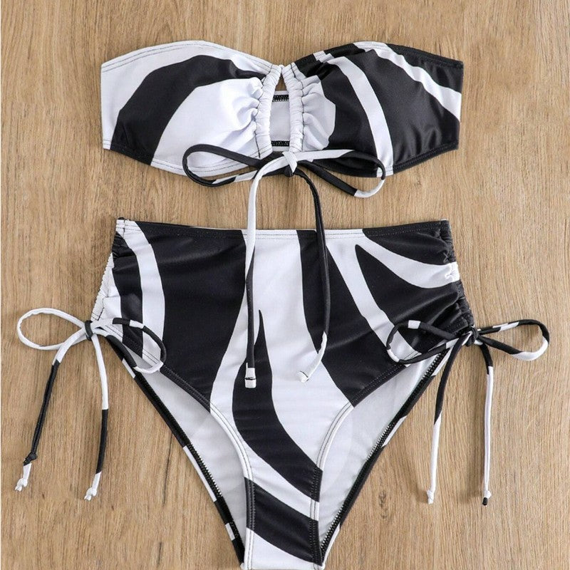 Women’s bikini set with fashionable wrap design and adjustable lacing details Mune Fashion