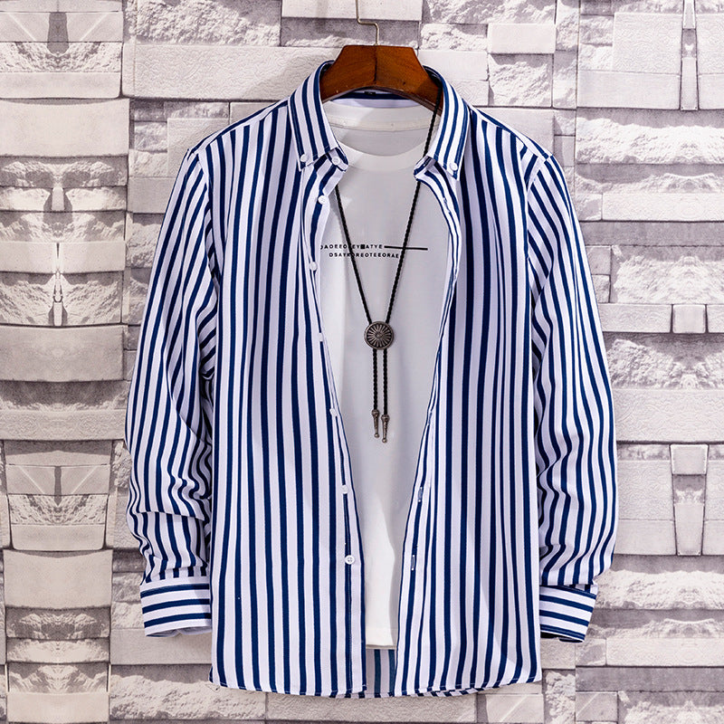 Men's casual shirt jacket made of a light cotton blend with button-down collar Mune Fashion