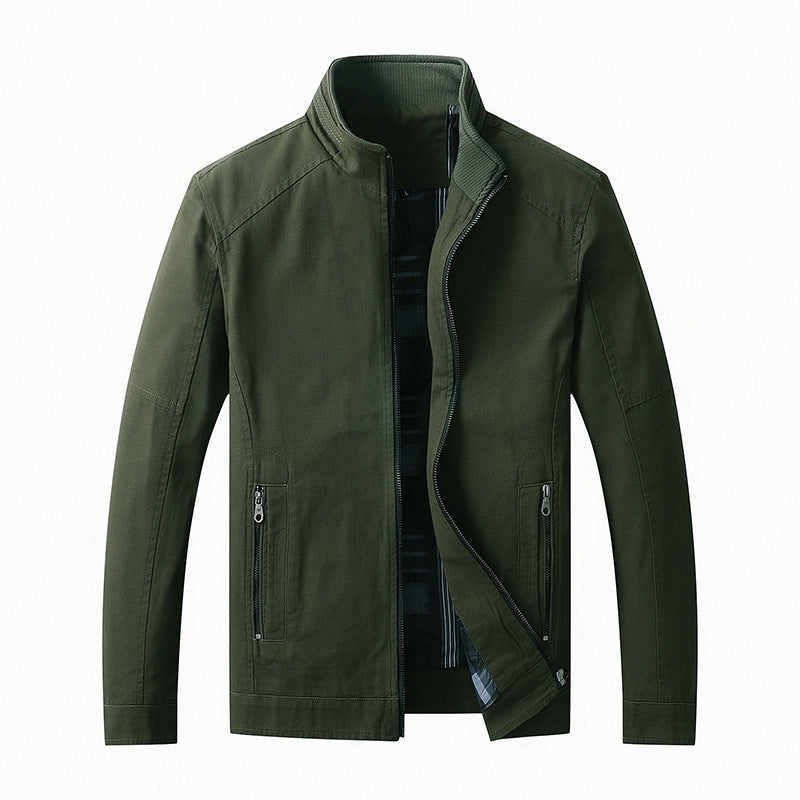 Men's functional canvas zip jacket with stand-up collar and concealed zip pockets Mune Fashion