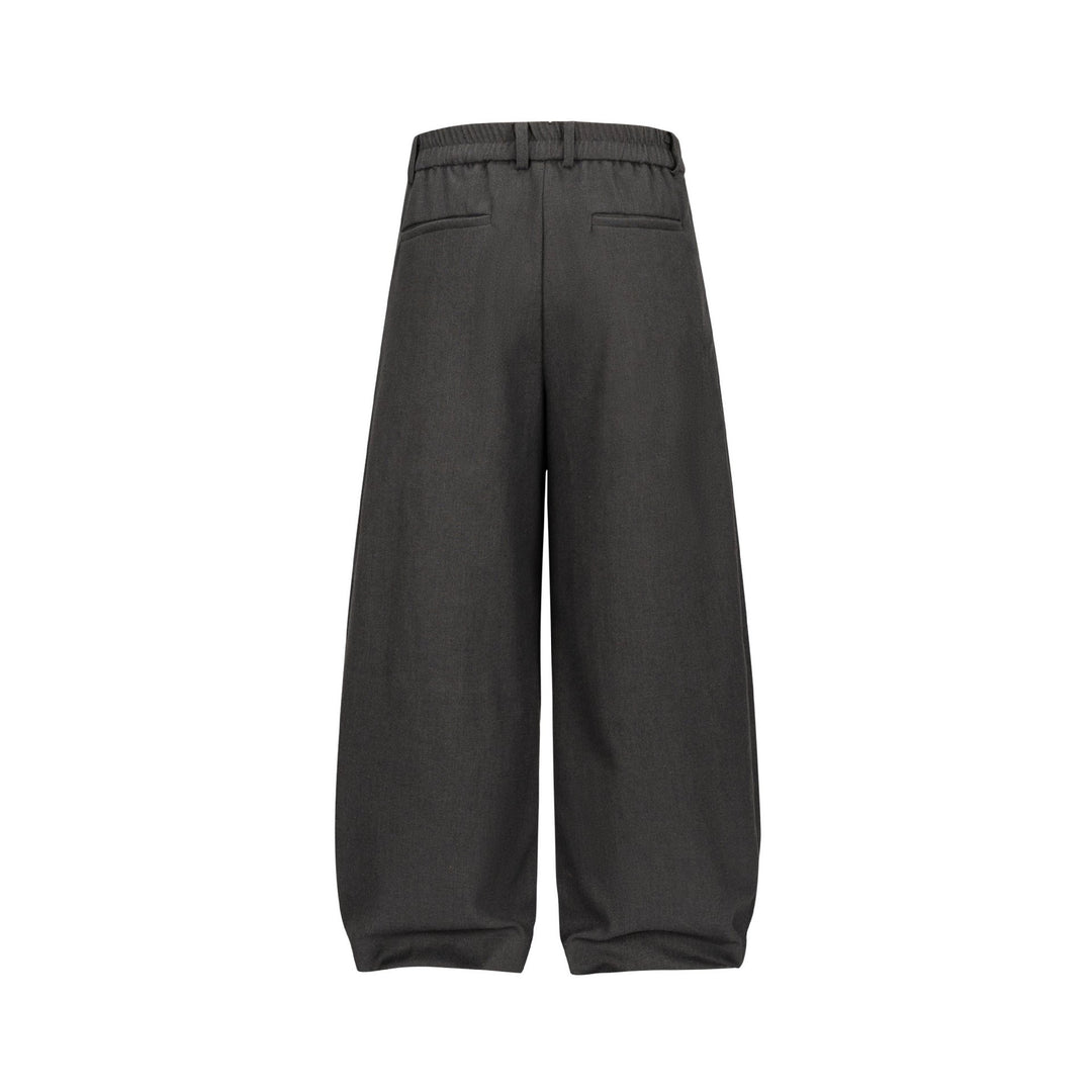 Women Wide Pleated Pants with High Waist and Elastic Backband Mune Fashion