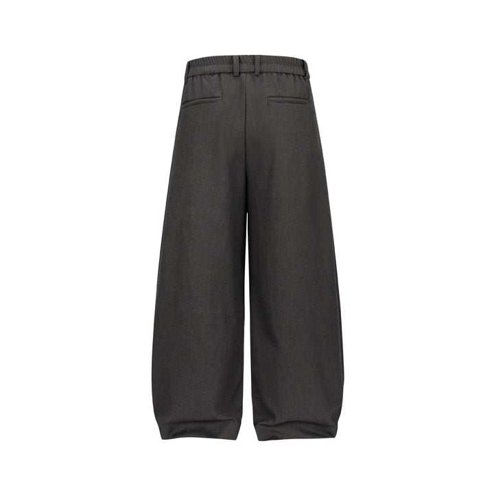 Women Wide Pleated Pants with High Waist and Elastic Backband Mune Fashion