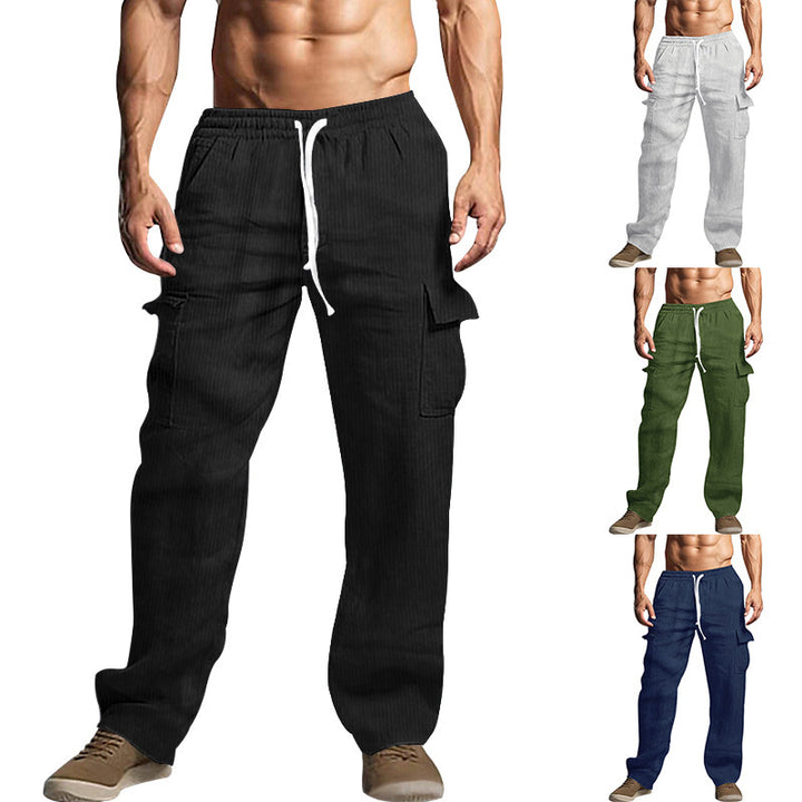 Men's cargo-style cord pants with drawstring and patch pockets Mune Fashion