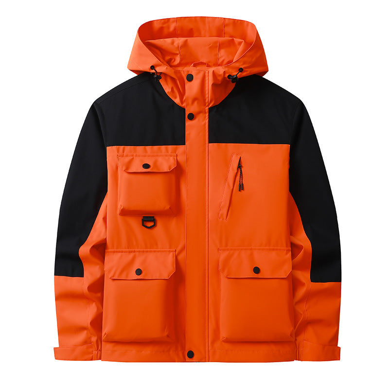 Men's Technical Utility Field Jacket with Hood, Multiple Pockets and Wind-Resistant Shell Mune Fashion