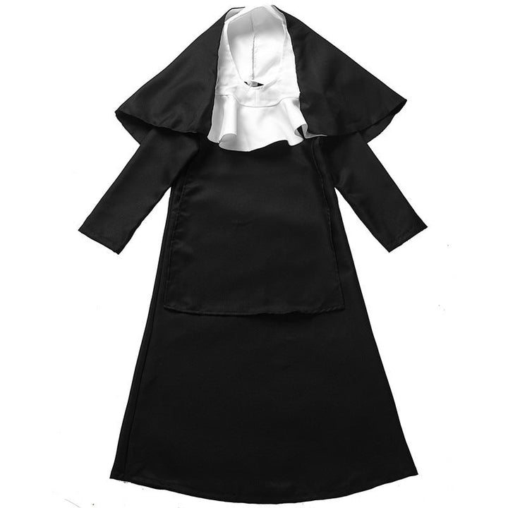 Girls' Nun Costume with Traditional Garment and Elegant Headdress Mune Fashion