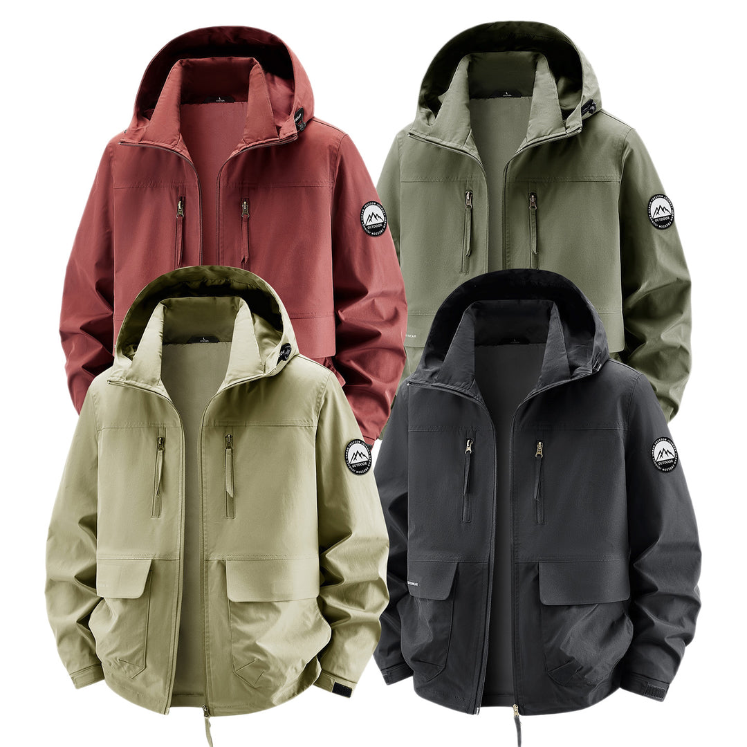 Men's Technical Hooded Field Jacket with Water-Repellent Membrane and Multiple Pockets Mune Fashion