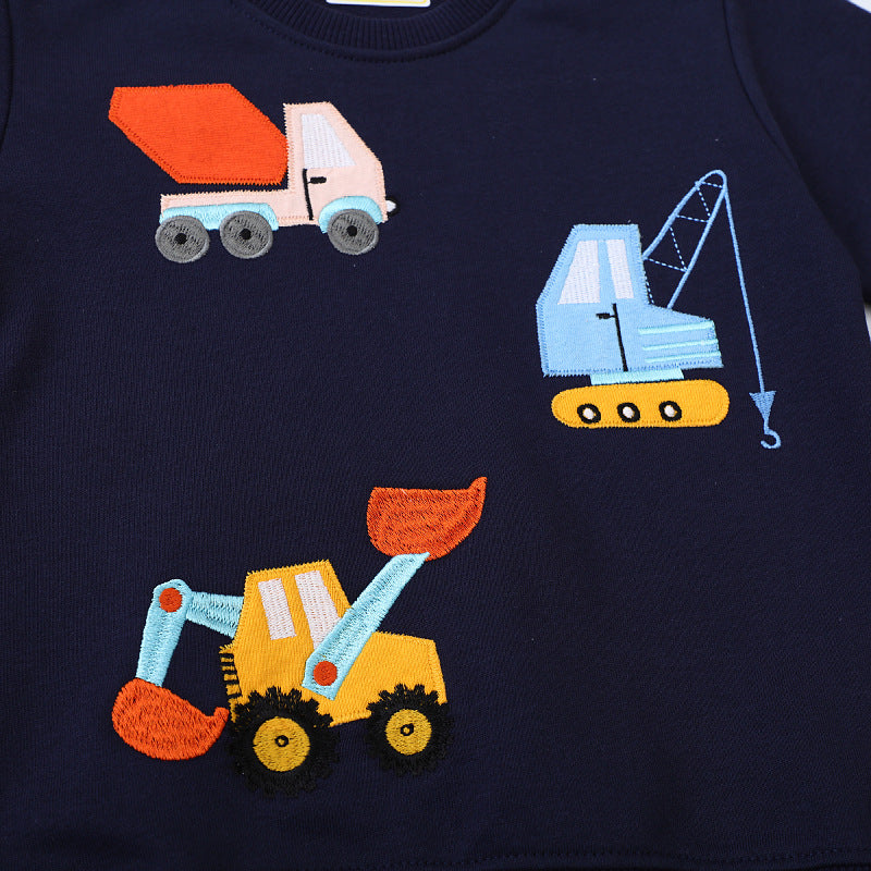 Boys sweatshirt with creative construction vehicle design Mune Fashion