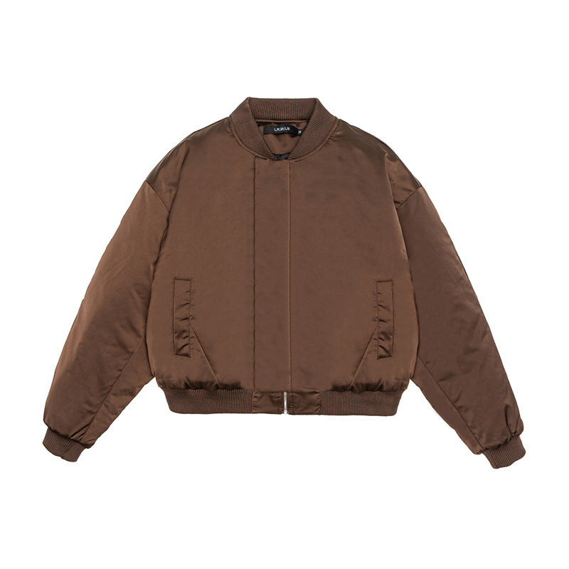 Unisex Short-Cut Boxy Puffer Bomber with Minimalist Front Placket Mune Fashion