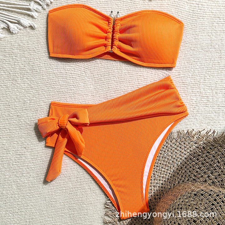 Women's Bandeau Bikini with Modern Wrap Waist Mune Fashion